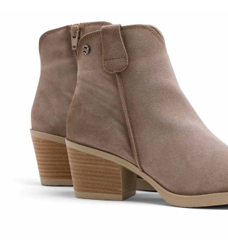 Porronet Bottines en cuir taupe Hebe