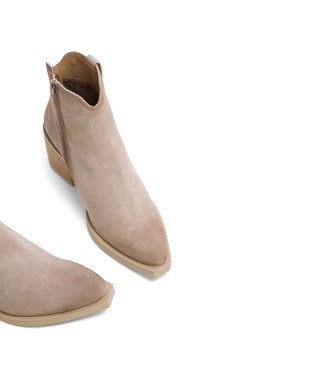 Porronet Bottines en cuir taupe Hebe