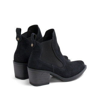 Porronet Bottes de cow-boy en cuir avec lastique Hadley noir