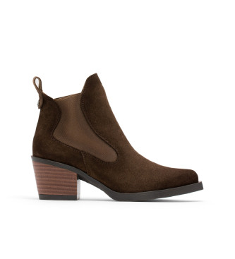 Porronet Bottines de cow-boy en cuir lastiqu Hadley, marron