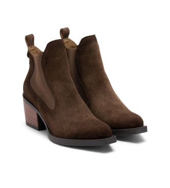 Porronet Bottines de cow-boy en cuir lastiqu Hadley, marron