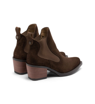 Porronet Bottines de cow-boy en cuir lastiqu Hadley, marron