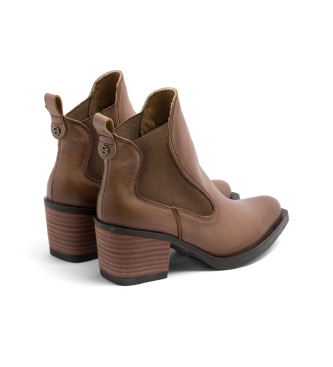 Porronet Cowboystiefel aus Leder mit Gummizug Haddie taupe