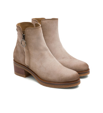 Porronet Lederstiefeletten mit Reiverschluss Gleda beige