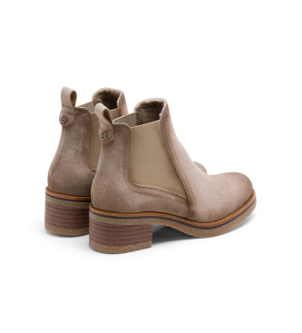 Porronet Bottines en cuir avec lastiques Gillian beige