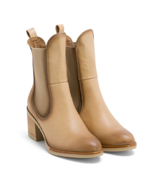 Porronet Bottines en cuir  lastique Joy beige