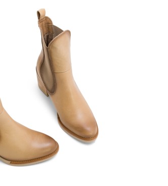 Porronet Botines De Piel Con Elsticos Joy beige