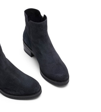 Porronet Botas de couro com fecho de correr Gleda Preto