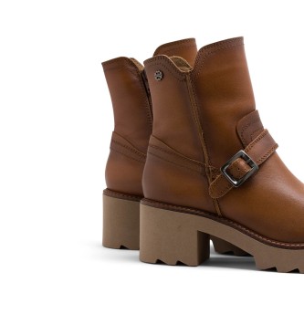 Porronet Leather Ankle Boots With Zipper Malia brown