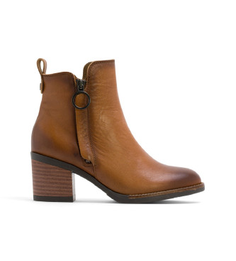 Porronet Leather Ankle Boots With Zipper Jaela brown