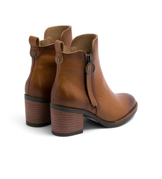 Porronet Leather Ankle Boots With Zipper Jaela brown