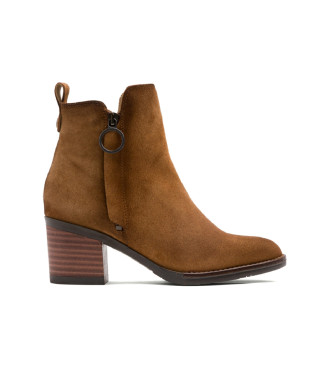 Porronet Bottines en cuir  fermeture clair Juno, marron