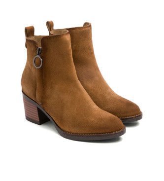 Porronet Bottines en cuir  fermeture clair Juno, marron