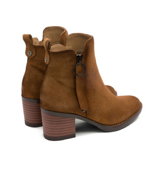 Porronet Bottines en cuir  fermeture clair Juno, marron