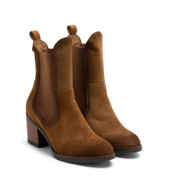 Porronet Bottines en cuir avec lastiques Jana marron