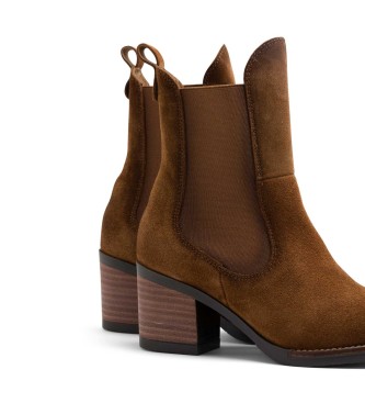 Porronet Bottines en cuir avec lastiques Jana marron