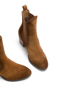 Porronet Bottines en cuir avec lastiques Jana marron