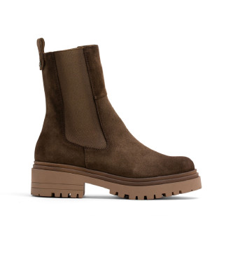 Porronet Bottines en cuir avec lastiques Fleur Brown