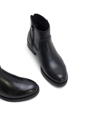 Porronet Bottines en cuir avec fermeture clair Eines black