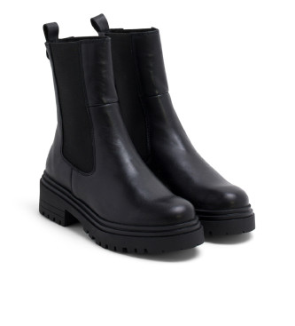 Porronet Bottines en cuir avec lastiques Filis noir