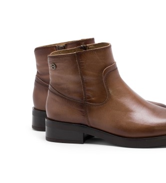 Porronet Bottines en cuir avec fermeture clair Eines taupe