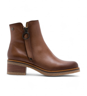 Porronet Brown Ginger Leather Ankle Boots