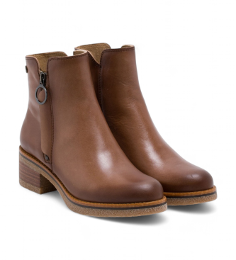 Porronet Brown Ginger Leather Ankle Boots