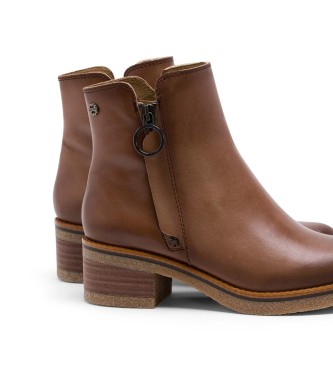 Porronet Brown Ginger Leather Ankle Boots