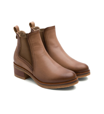 Porronet Botas de couro com elstico Giannina taupe