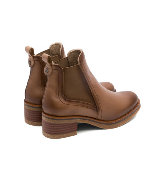 Porronet Botas de couro com elstico Giannina taupe