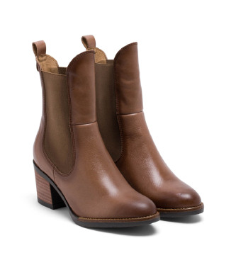 Porronet Joy taupe Elasticated Leather Ankle Boots