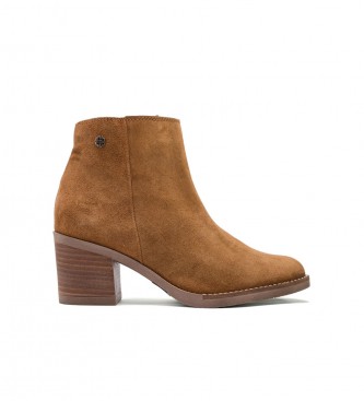 Porronet Bottines en cuir marron Nala - Hauteur du talon 6,5cm