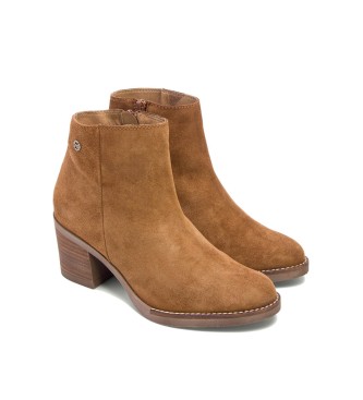 Porronet Bottines en cuir marron Nala - Hauteur du talon 6,5cm