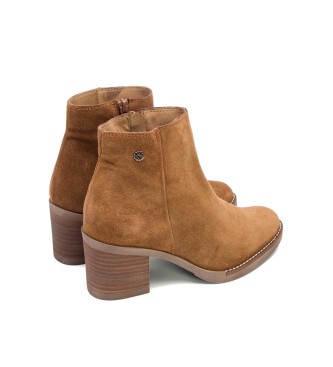 Porronet Bottines en cuir marron Nala - Hauteur du talon 6,5cm