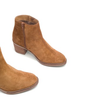 Porronet Bottines en cuir marron Nala - Hauteur du talon 6,5cm