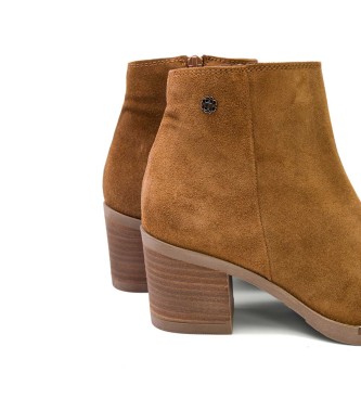 Porronet Bottines en cuir marron Nala - Hauteur du talon 6,5cm