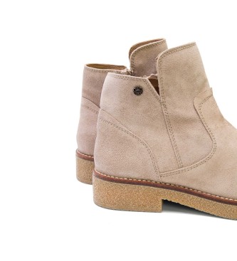 porronet Valerie beige leather ankle boots