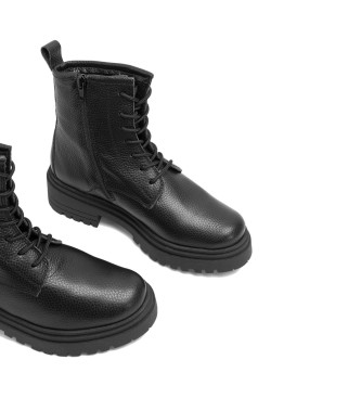 porronet Simona leather ankle boots black -Heel height 5cm