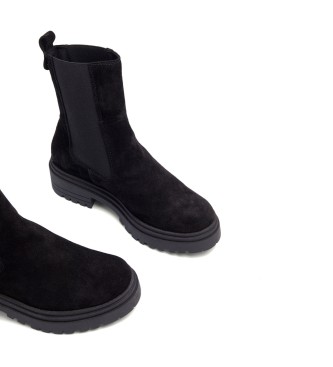 porronet Sibila leather ankle boots black -Heel height 5cm