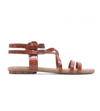 porronet Brown leather sandals Patty Romana Type