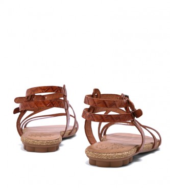 porronet Brown leather sandals Patty Romana Type