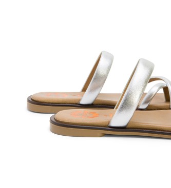 porronet Silver Carly Leather Sandals