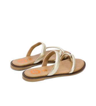 porronet Golden Carly Leather Sandals