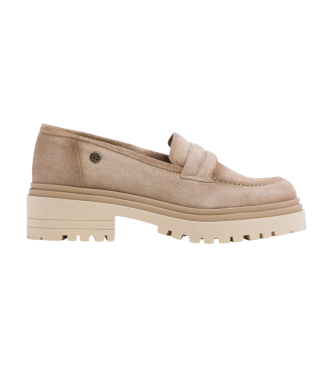 Porronet Mocassins en cuir beige Febe