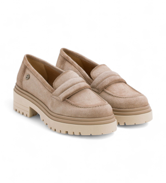 Porronet Mocassins en cuir beige Febe