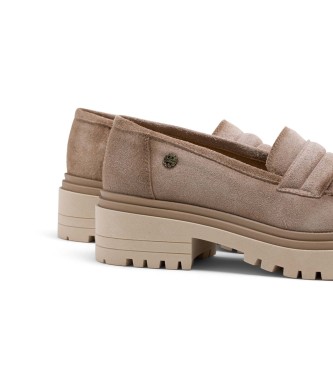 Porronet Beige Febe Leather Moccasins