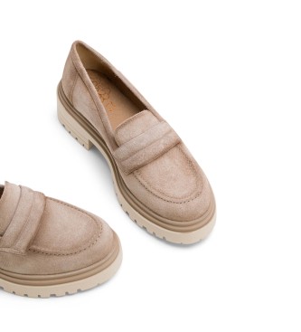 Porronet Beige Febe Leather Moccasins