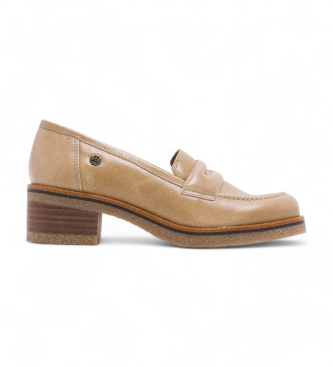 Porronet Galia beige leather moccasins