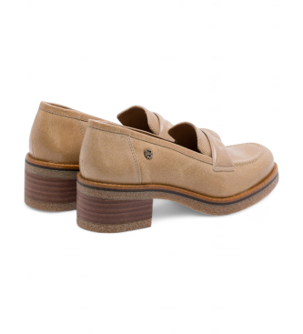 Porronet Galia beige leather moccasins