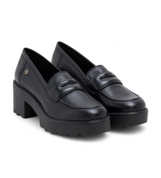 Porronet Mocassins de couro Mabel preto